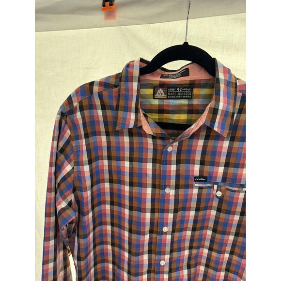 Matix Marc Johnson Signature Series Mens Size Medium Plaid Long Sleeve‎ Shirt - Picture 5 of 11